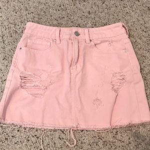 Light Pink Distressed Skirt